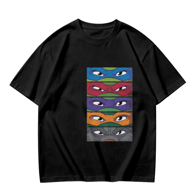 Olive T-Shirt with Teenage Mutant Ninja Turtles Masks Print