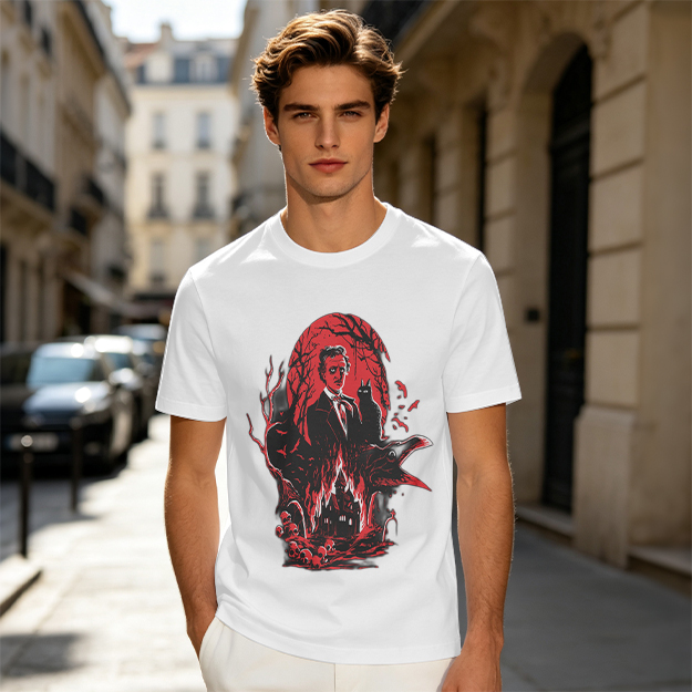 Edgar Allan Poe Gothic Horror Graphic T-Shirt