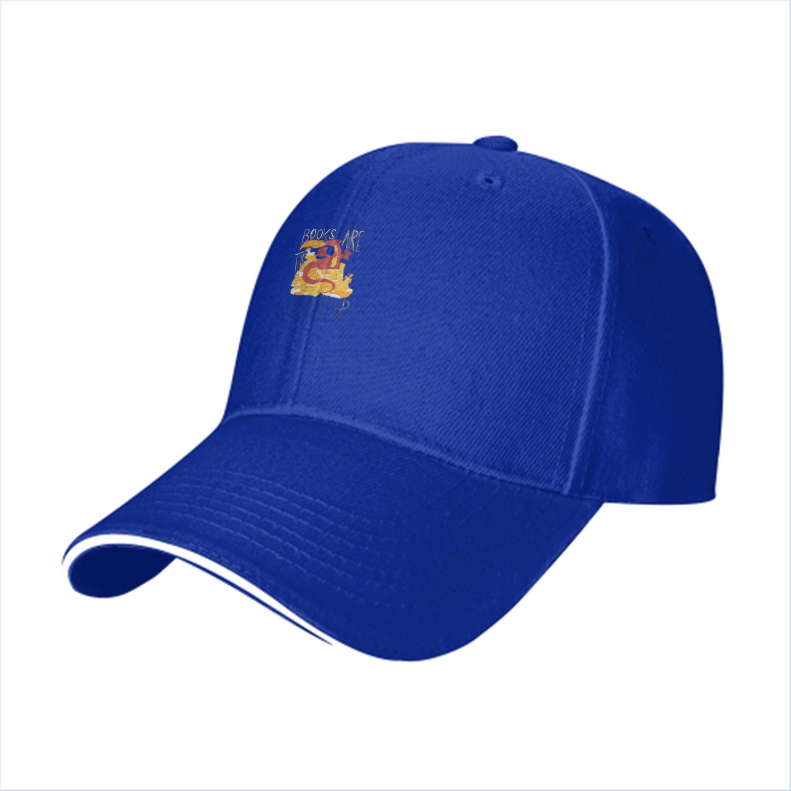 Black baseball cap with 'Books Are Treasure' dragon graphic
