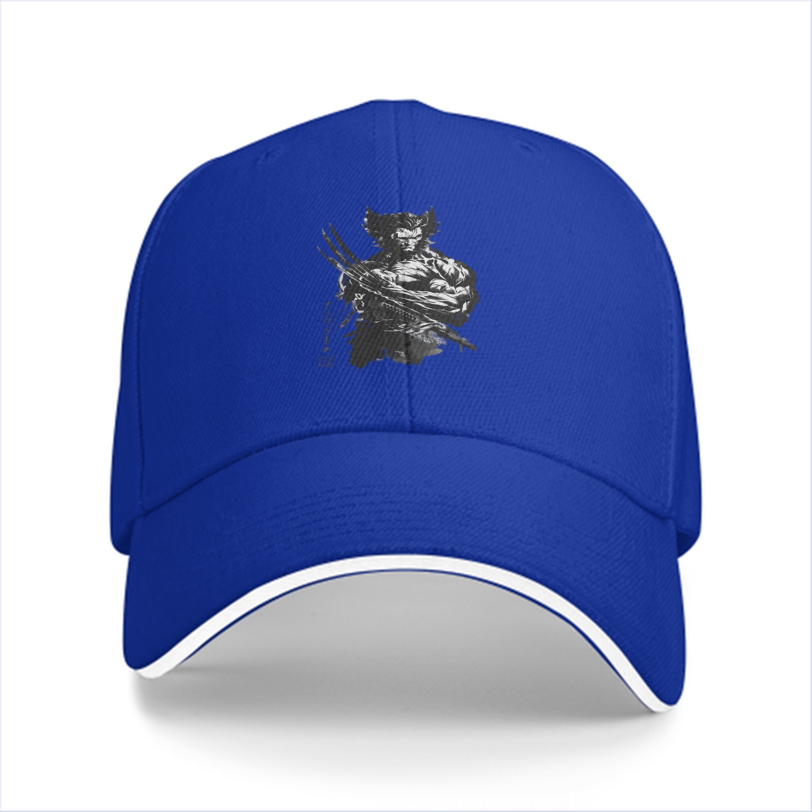 Black baseball cap with fierce clawed mutant graphic print