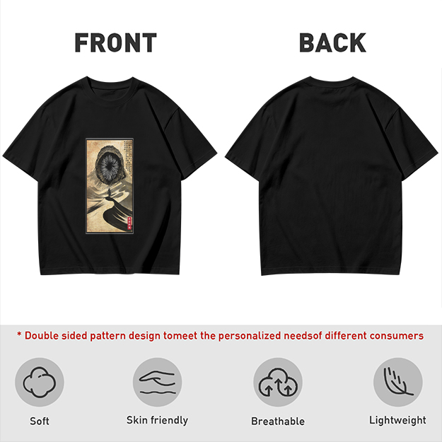 Olive T-Shirt With Surreal Hooded Eye Artwork Print