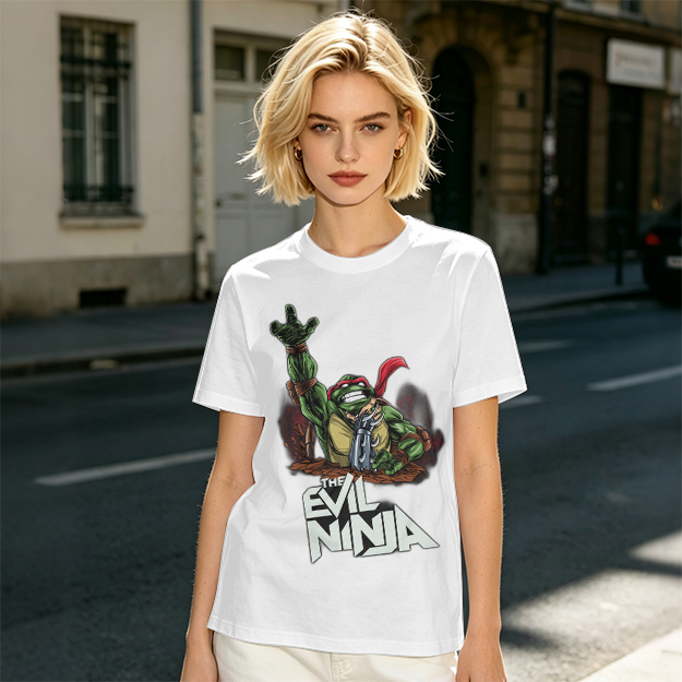 Olive T-Shirt With Evil Ninja Turtle Graphic Print