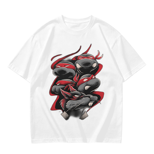 Olive T-Shirt with Red Bandana Ninja Turtle Graphic