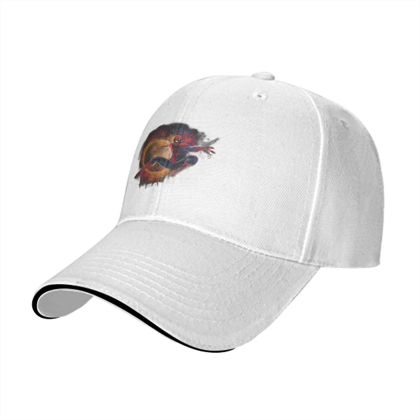 Black baseball cap with Spider-Man dynamic action graphic