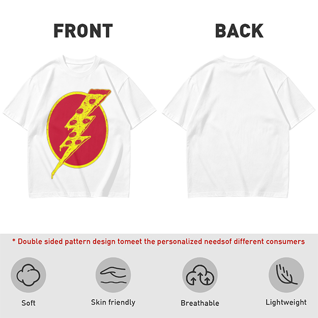 Olive T-Shirt With Pizza Lightning Bolt Graphic