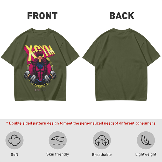 X-GYM Superhero Graphic Tee for Fitness Enthusiasts