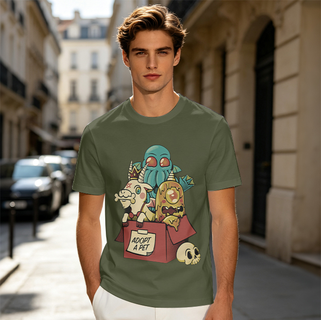 Adopt a Pet Fantasy Monster Unicorn Graphic T-Shirt Design