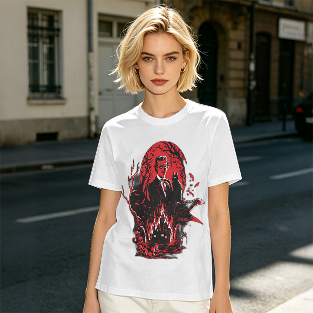 Edgar Allan Poe Gothic Horror Graphic T-Shirt