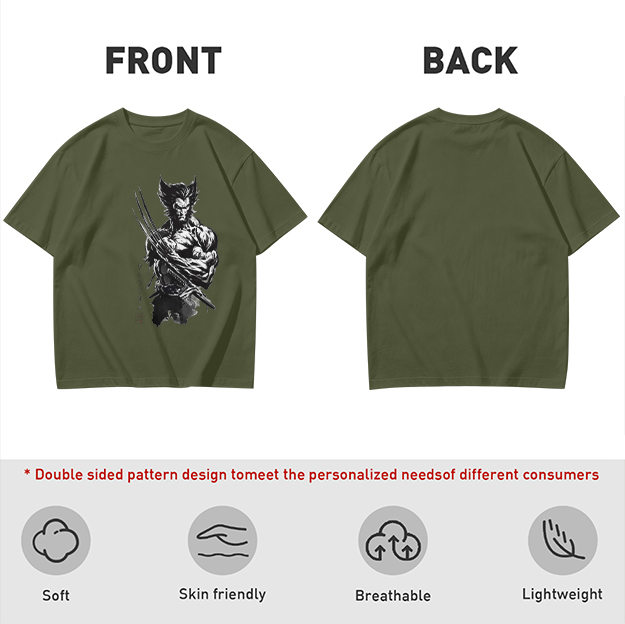 Olive T-Shirt With Wolverine Claw Print