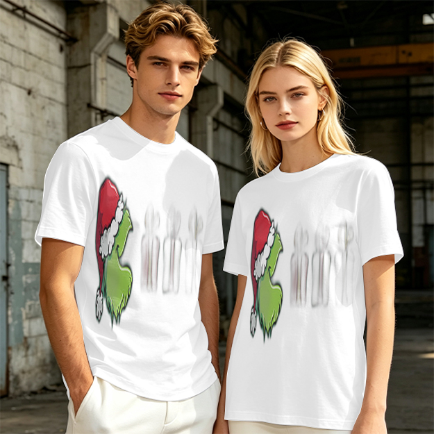 Olive Green Grinch Christmas Graphic Short Sleeve T-Shirt