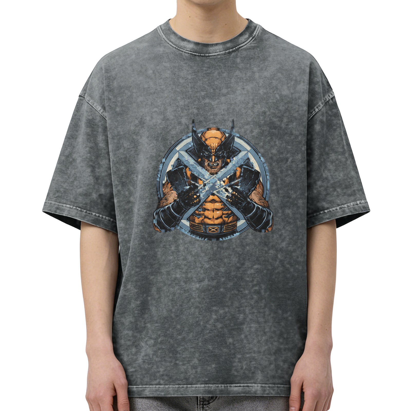 Wolverine X-Men Graphic Vintage Wash Black T-Shirt