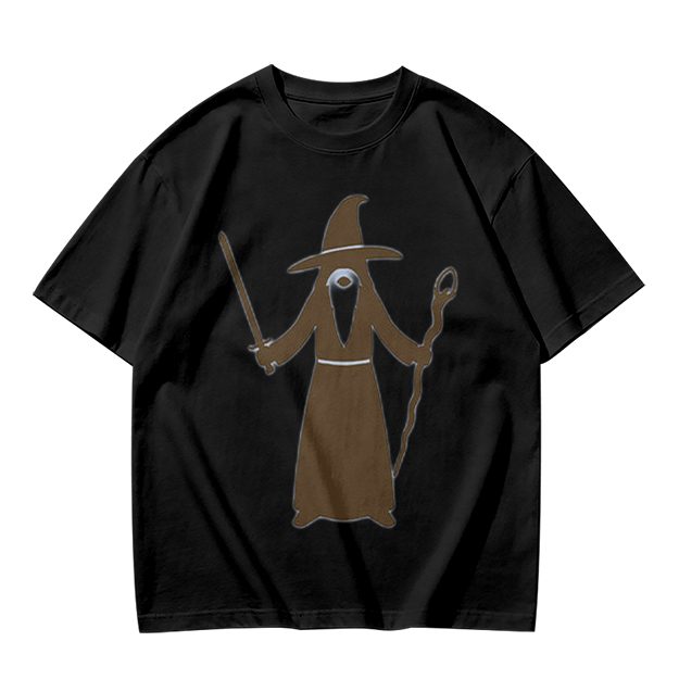 Olive Green T-Shirt With Cyclops Wizard Graphic Print