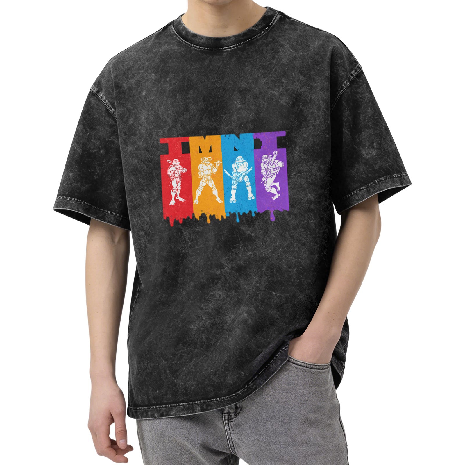 Teenage Mutant Ninja Turtles Acid Wash Graphic T-Shirt