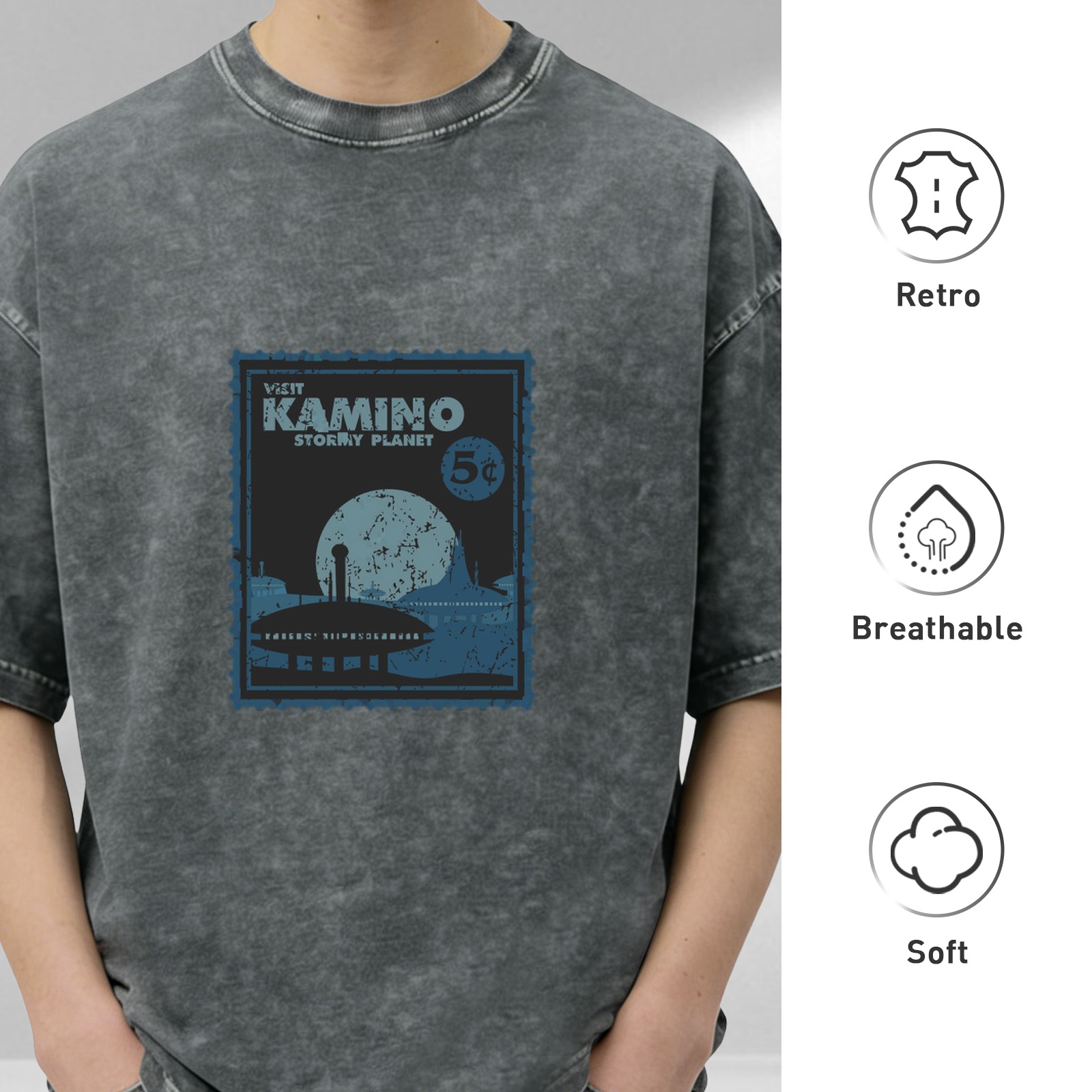 Visit Kamino Stormy Planet Vintage Graphic T-Shirt