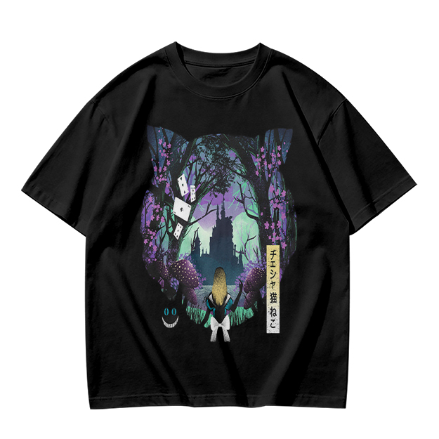 Cheshire Cat Wonderland Forest Graphic Tee