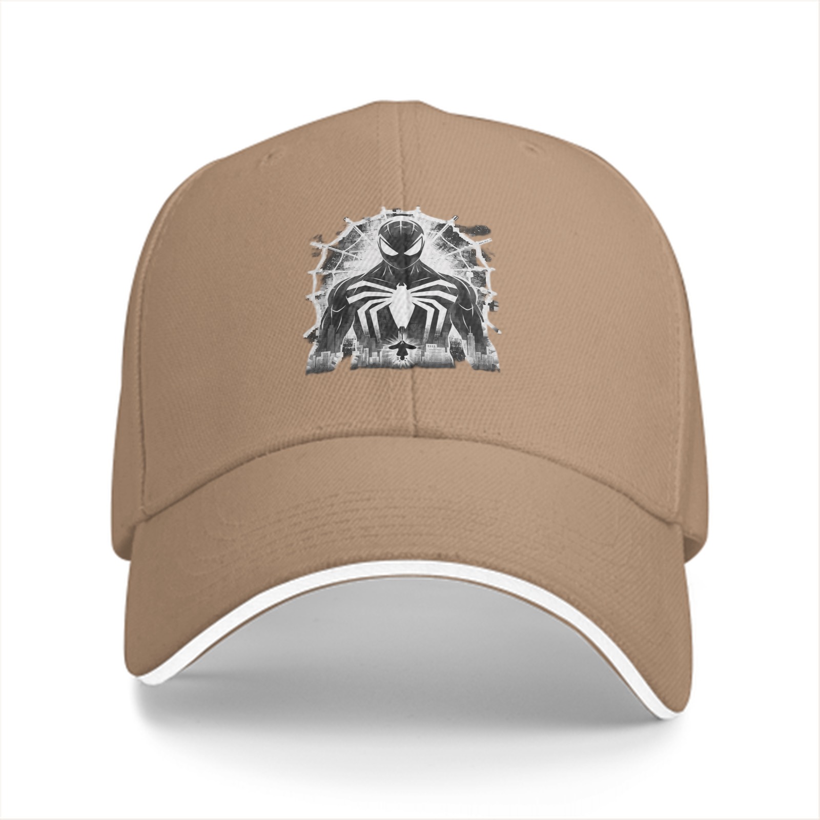 Black Symbiote Spider-Man Baseball Cap With Web Graphic