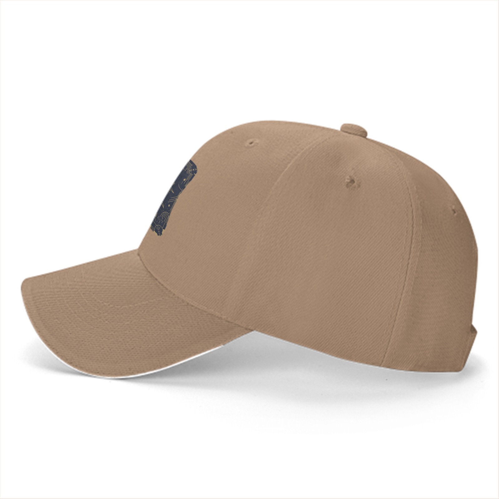 Black Baseball Cap With Fantasy Wolf Emblem Patch
