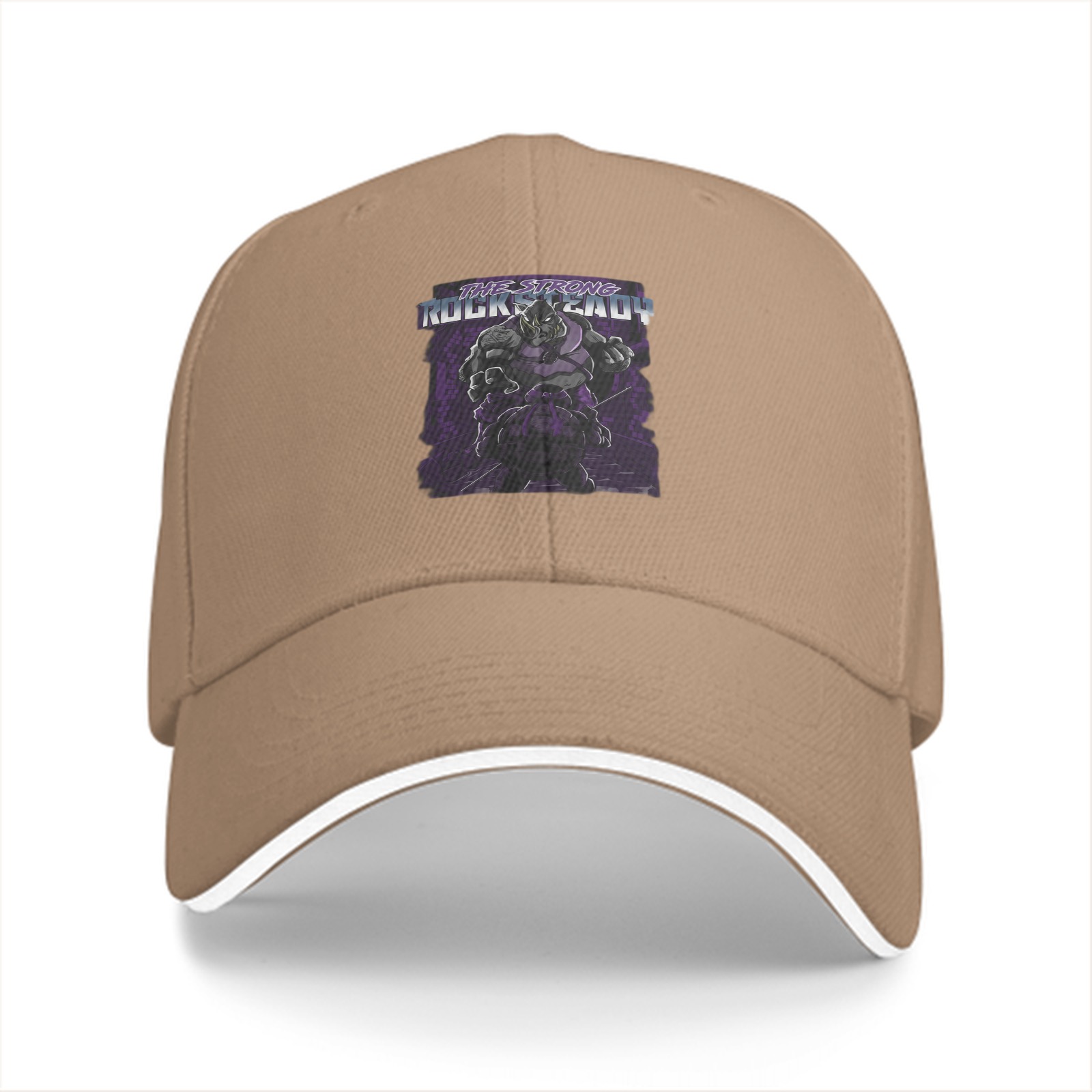 Black baseball cap with Rocksteady graphic print
