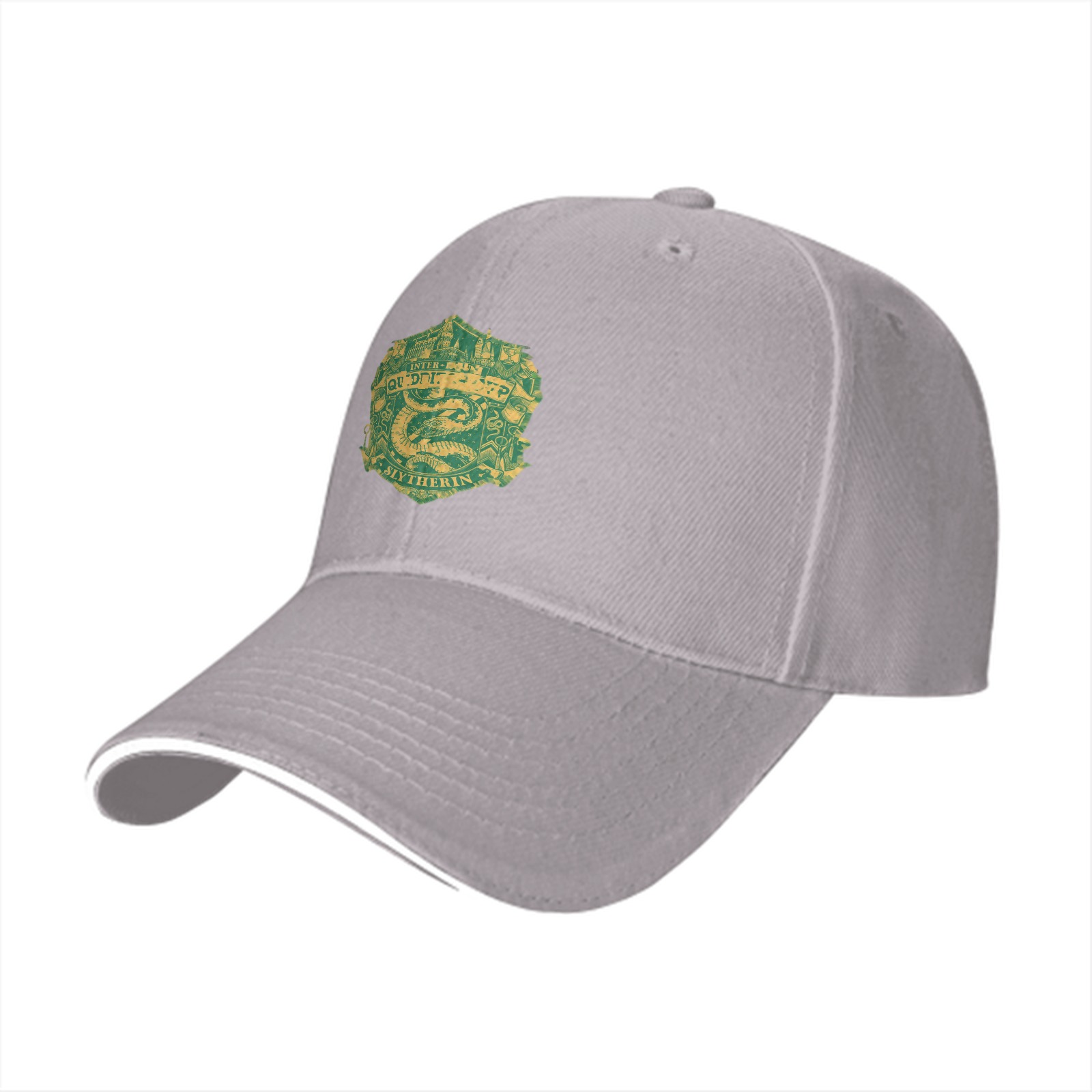 Black baseball cap with Slytherin Quidditch crest design