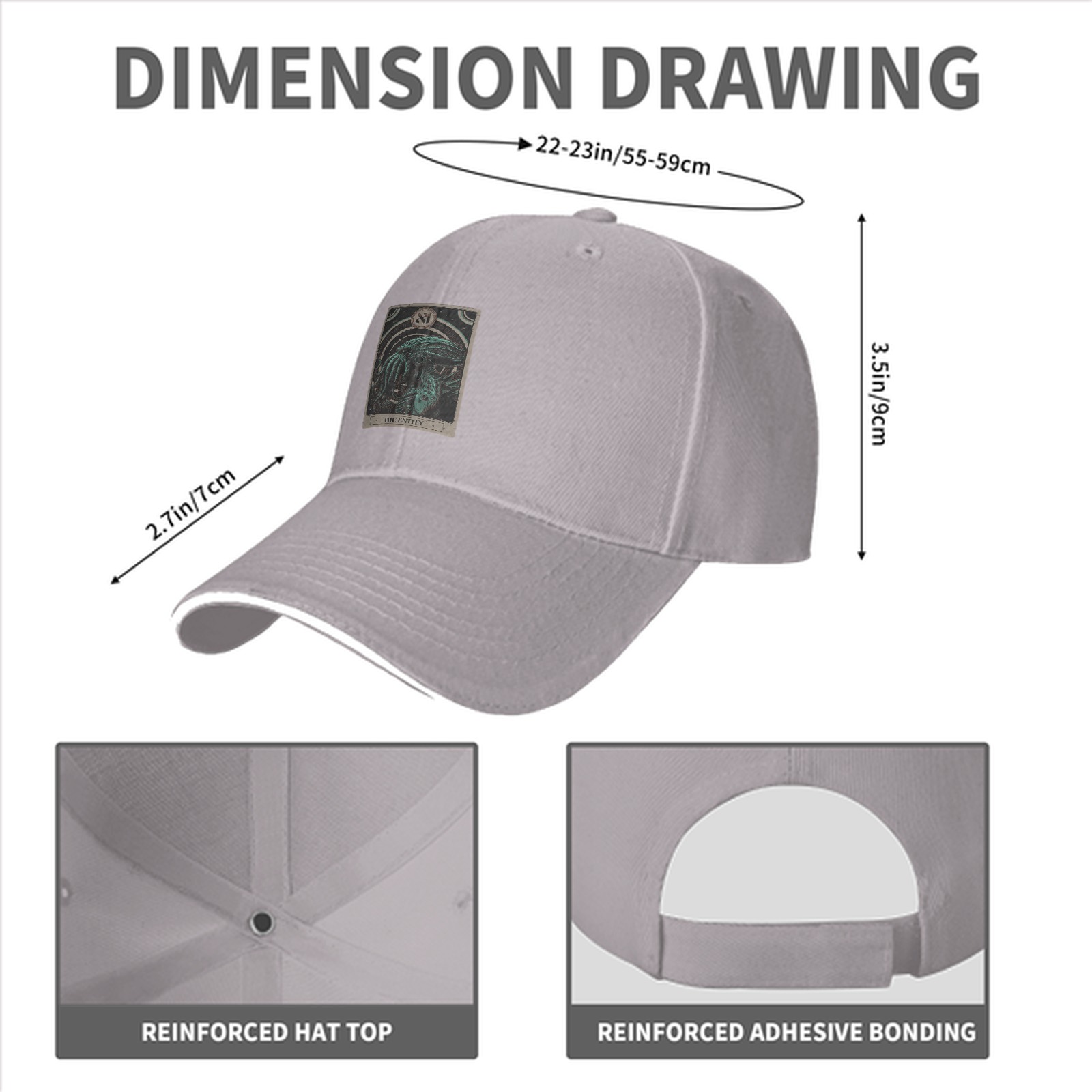 Black baseball cap with The Entity Cthulhu tarot-style graphic