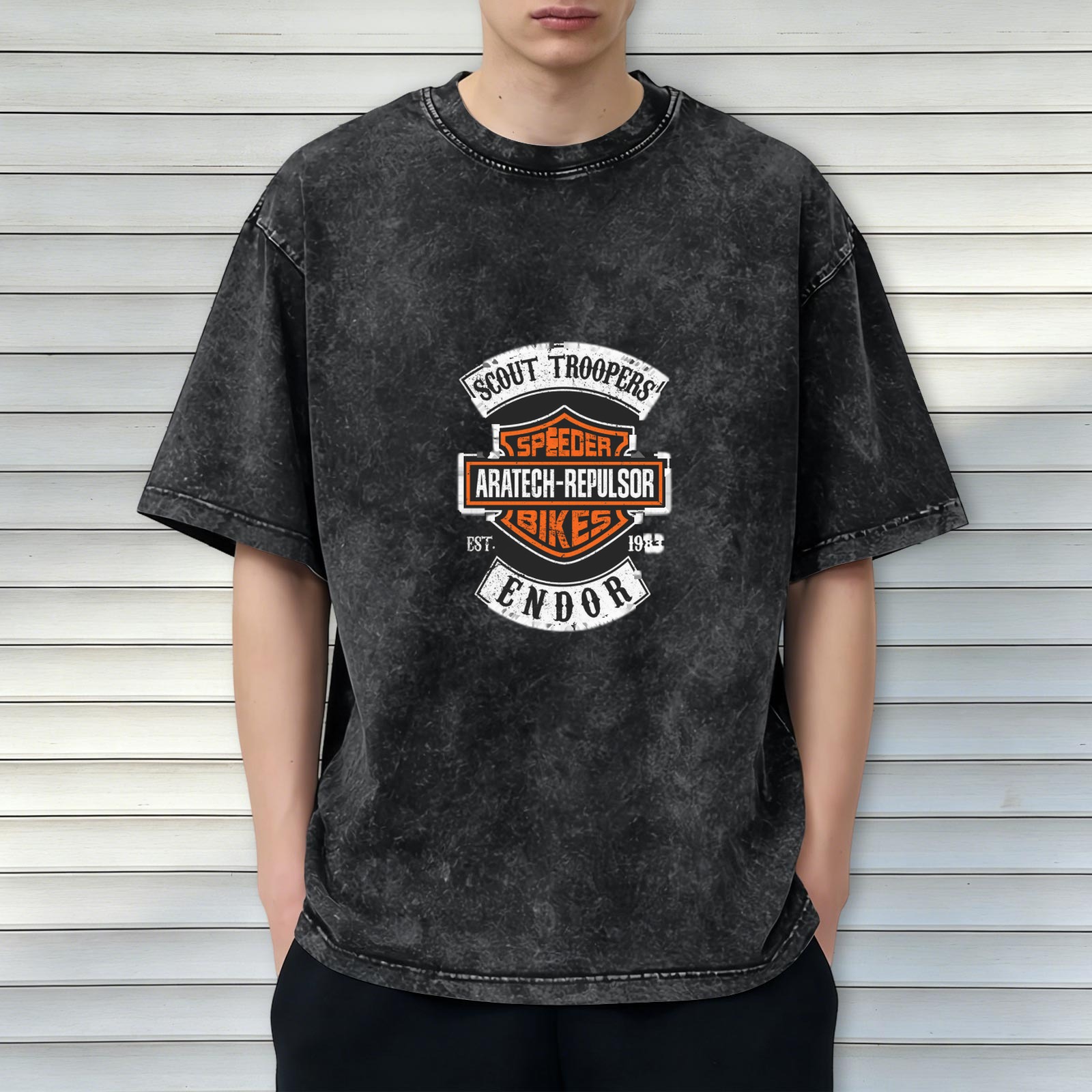 Star Wars Scout Troopers Endor Speeder Bikes Acid Wash T-Shirt