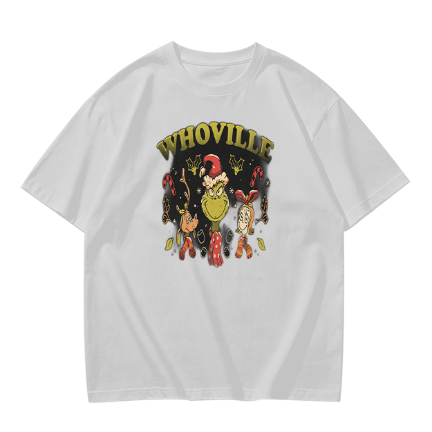 Whoville Christmas Themed T-Shirt with Grinch and Friends