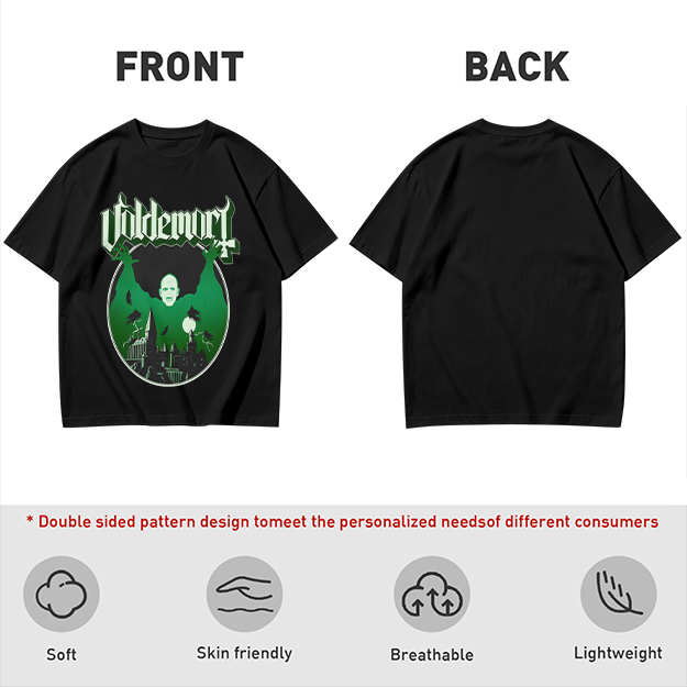Olive T-shirt with Voldemort Dark Fantasy Graphic Print