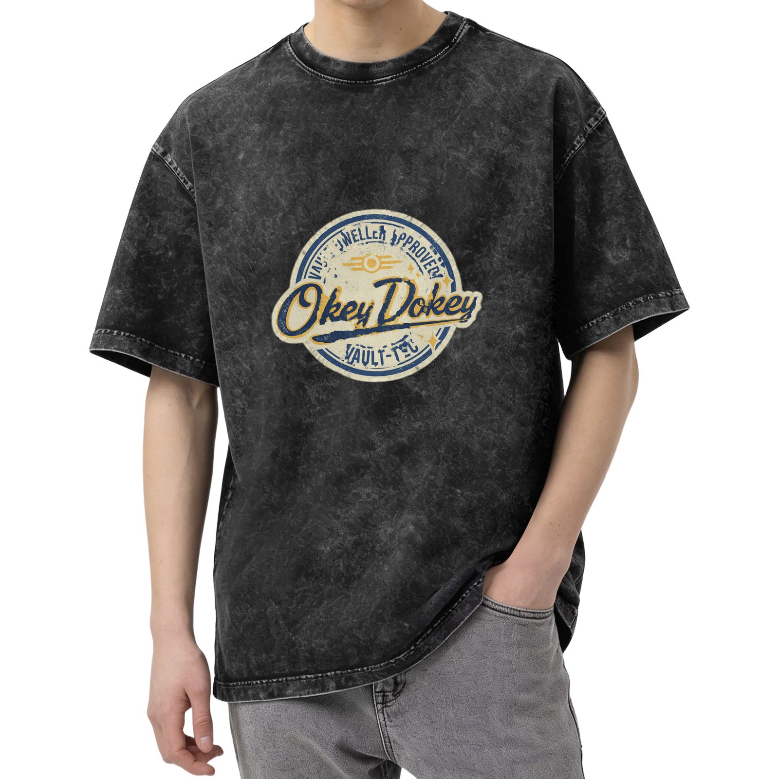 Okey Dokey Vault-Tec Graphic Stonewashed T-Shirt