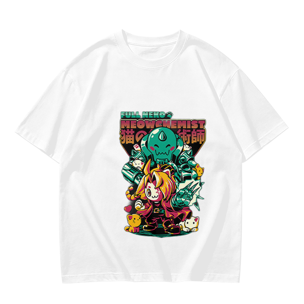 Full Neko Meowchemist Anime Graphic T-Shirt Design