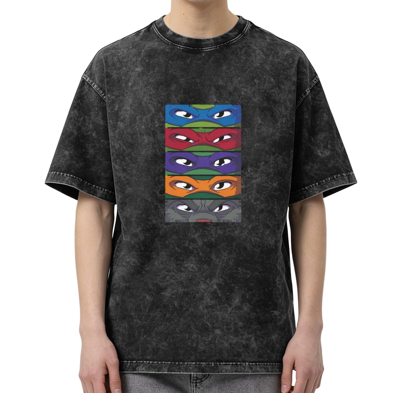 Teenage Mutant Ninja Turtles Masks Graphic Stonewashed T-Shirt