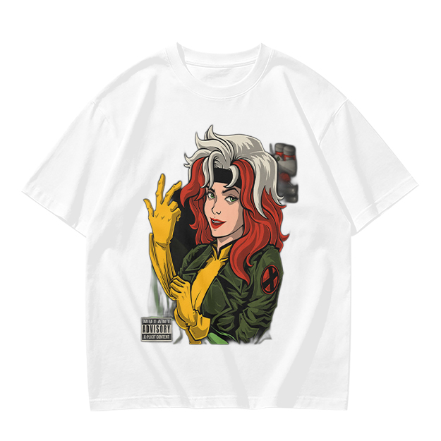 Olive T-shirt with Rogue X-Men Graphic Print