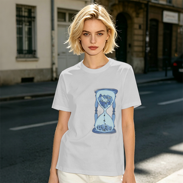 Olive T-Shirt With Hourglass And Crushed Rock Graphic Print