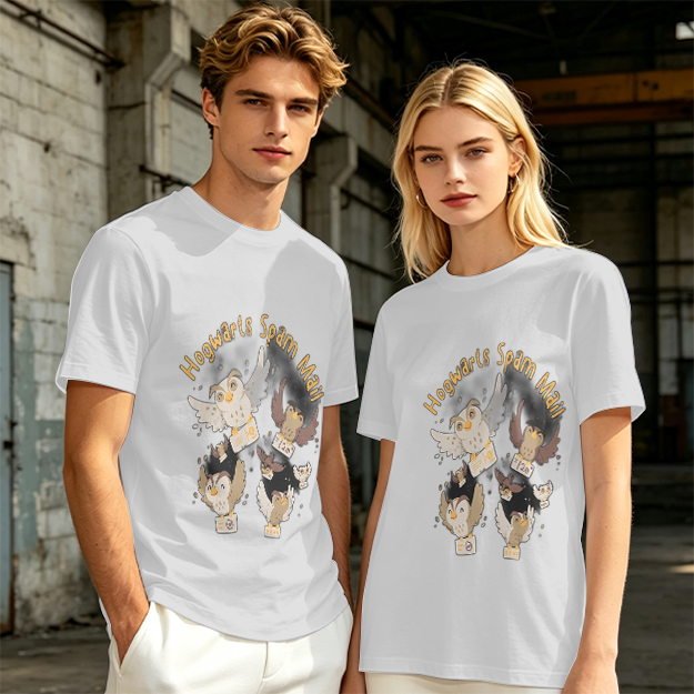Olive t-shirt with Hogwarts Spam Mail owl graphic print