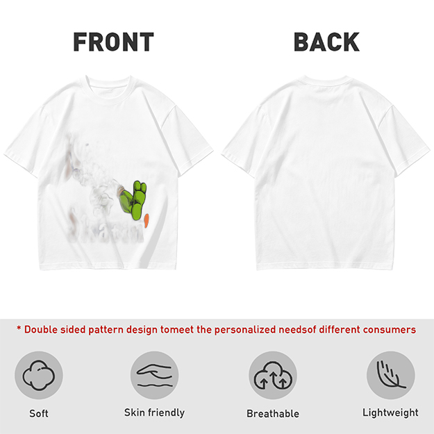 Olive Green T-Shirt With Cartoon Frog Feet Print