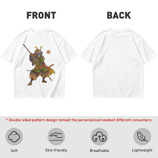 Olive T-Shirt Featuring Samurai Teenage Mutant Ninja Turtle Art