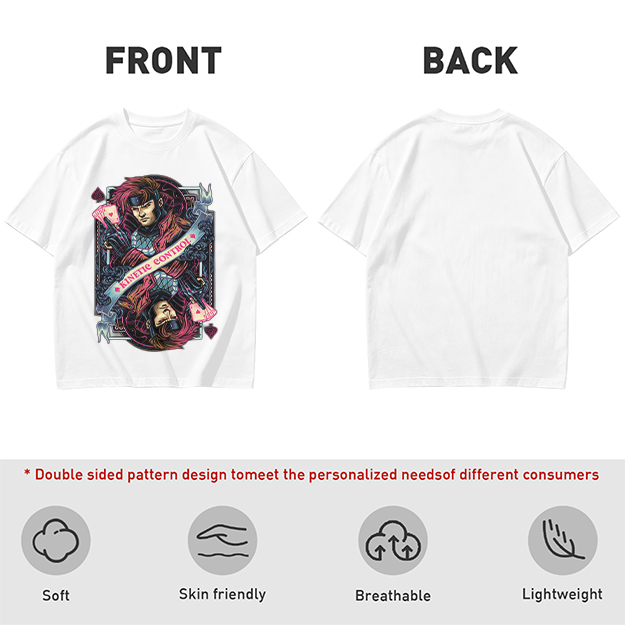 Olive T-Shirt With Gambit Kinetic Control Playing Card Art