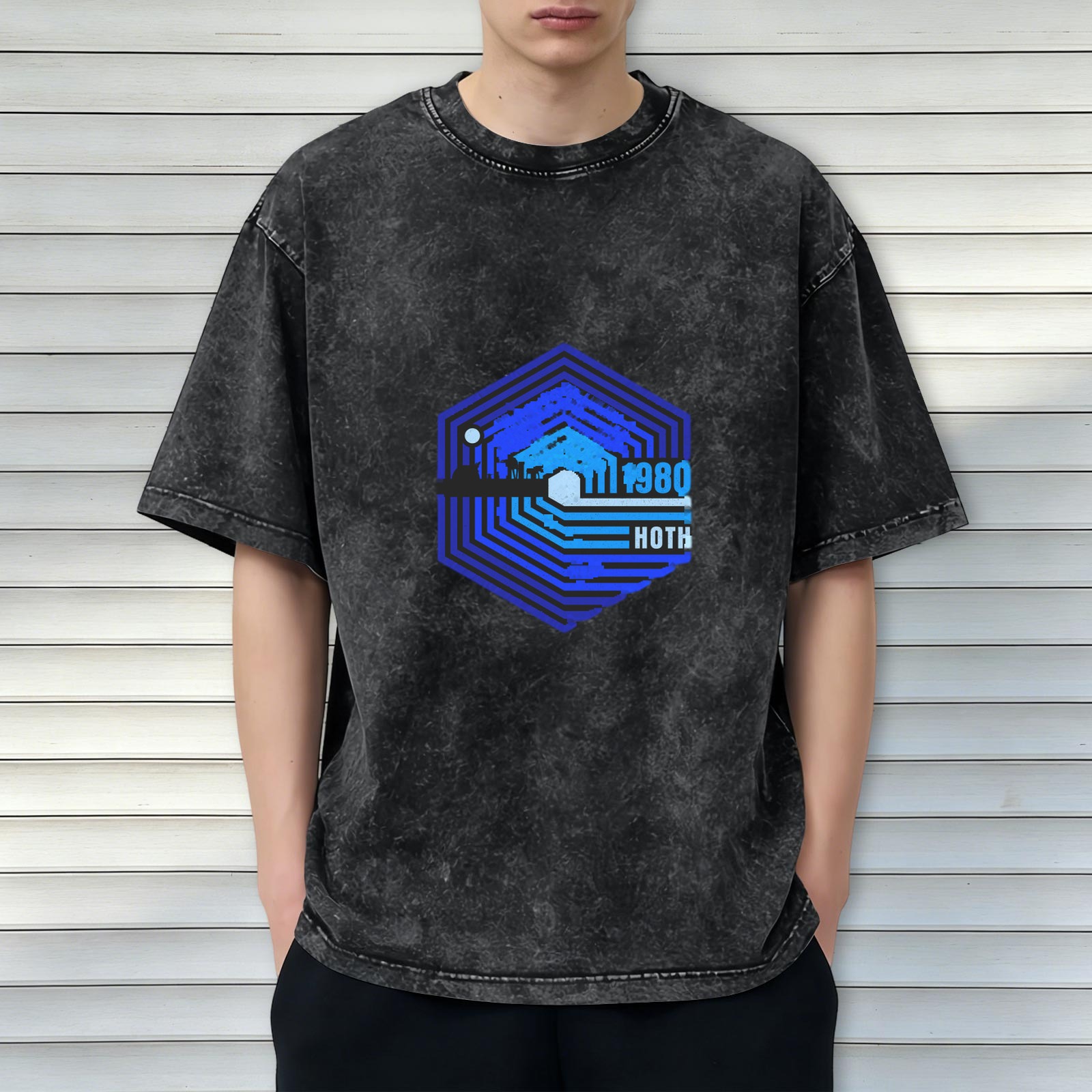 Star Wars Hoth 1980 Graphic Stonewashed Black T-Shirt