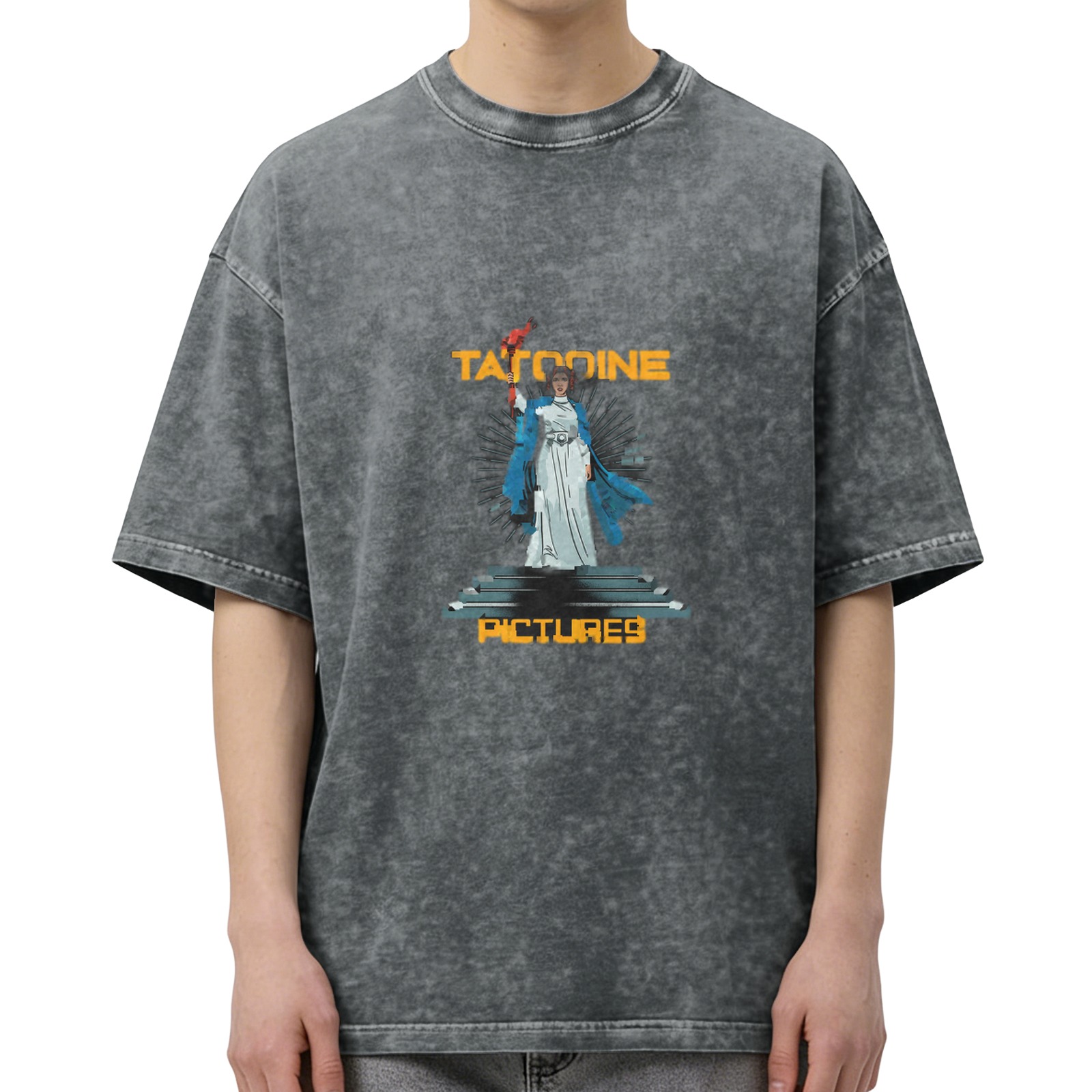 Vintage Tatooine Pictures Statue Graphic T-Shirt Design