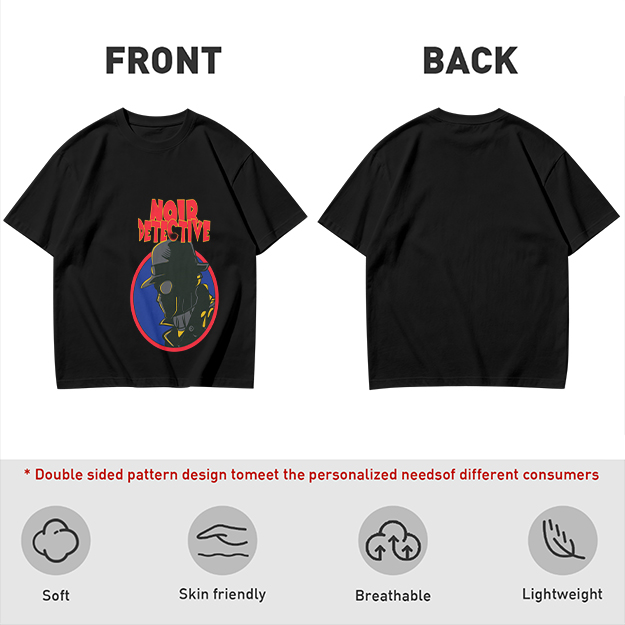 Noir Detective Graphic Olive T-Shirt for Casual Wear