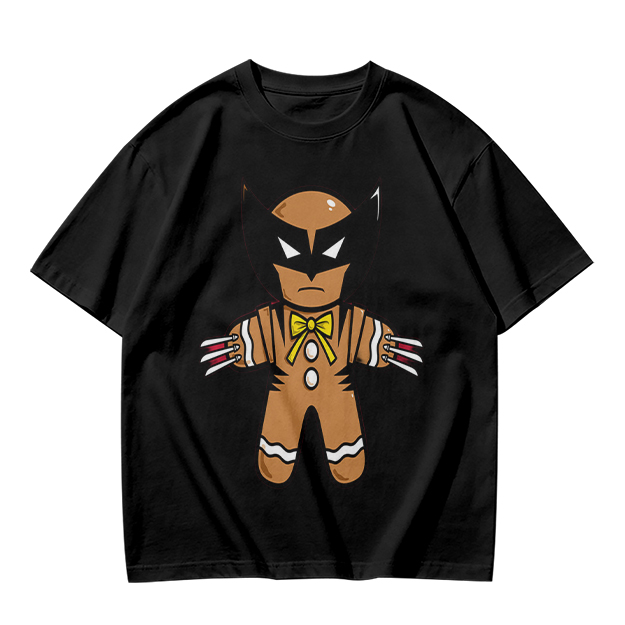 Olive T-Shirt With Gingerbread Wolverine Superhero Print