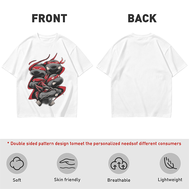 Olive T-Shirt with Red Bandana Ninja Turtle Graphic