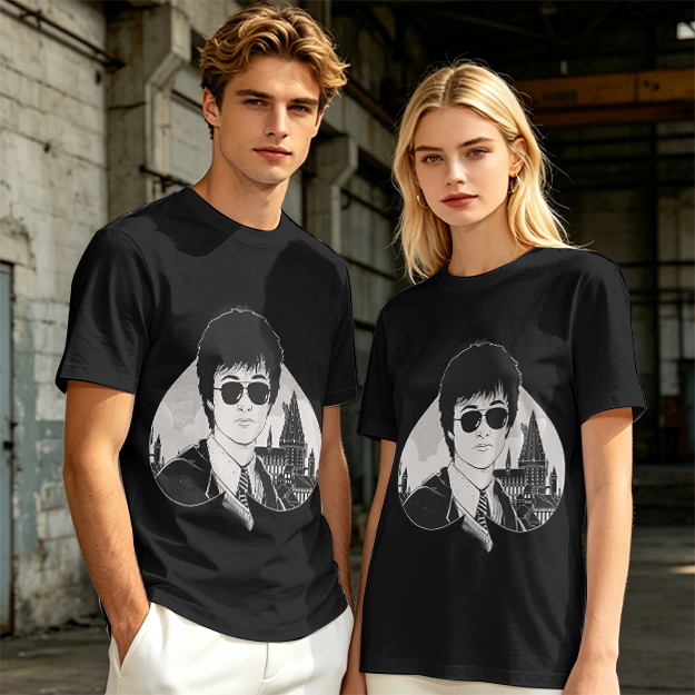 Olive Green T-Shirt With Harry Potter Wearing Sunglasses Print