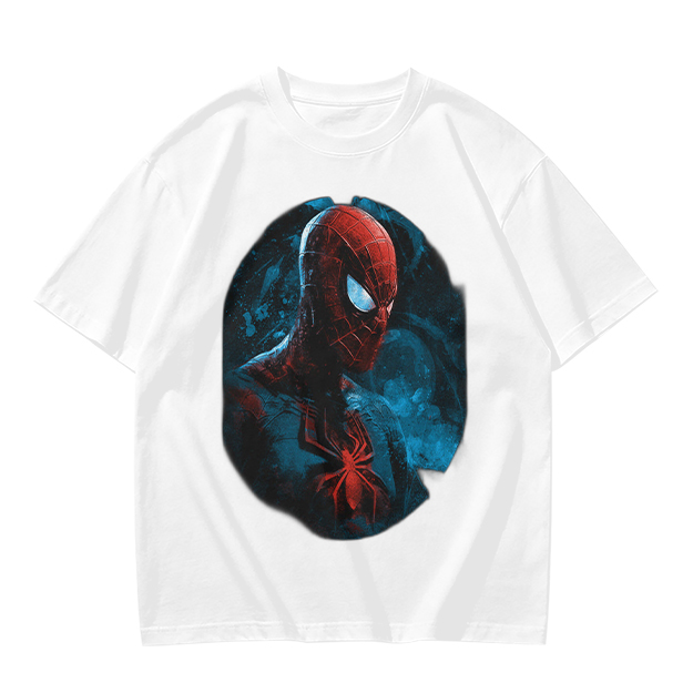 Olive Green T-Shirt with Dark Artistic Spider-Man Print