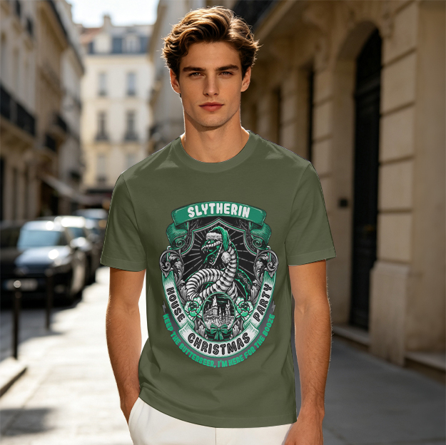 Slytherin House Christmas Party Themed Graphic T-Shirt
