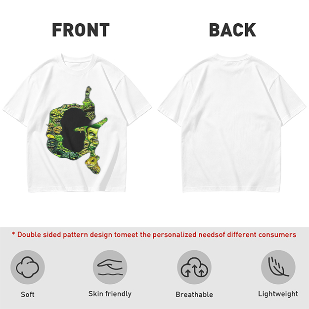 Olive Green T-Shirt With Monster Filled Letter G Graphic