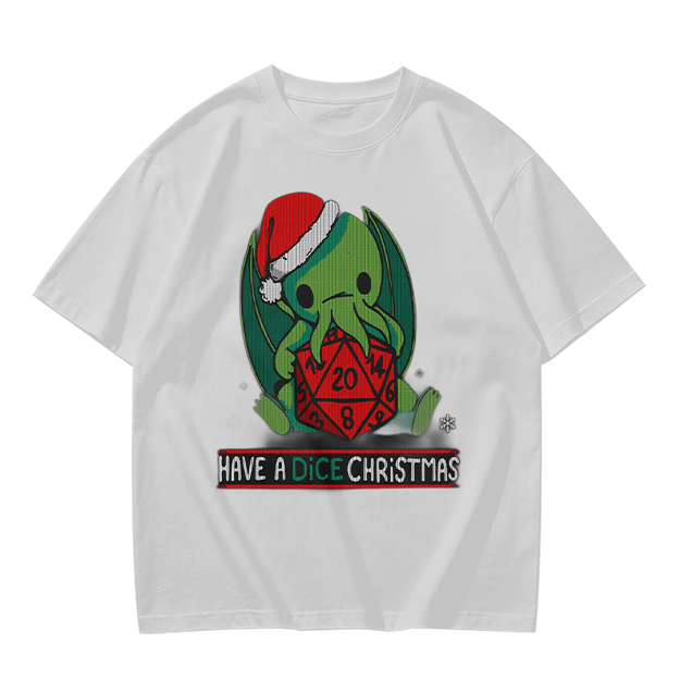 Have a Dice Christmas Cute Cthulhu Santa T-Shirt