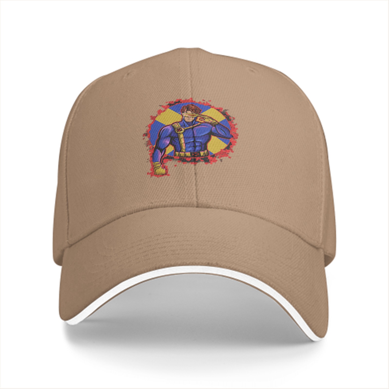 Black baseball cap with Cyclops X-Men graphic print