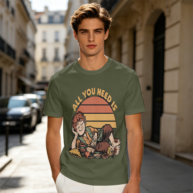 All You Need Is Hobbit Relaxing Sunset Graphic T-Shirt