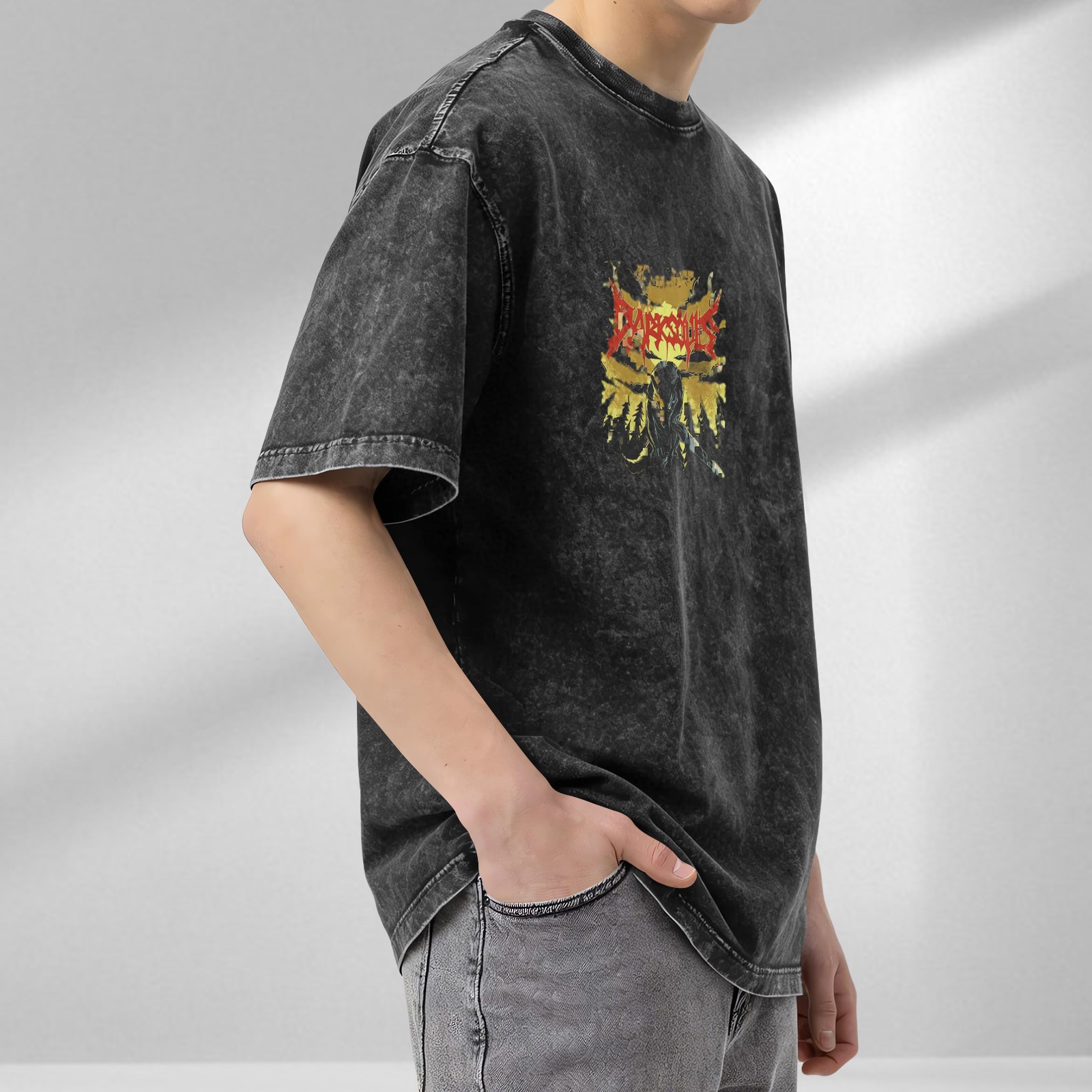 Dark Souls Acid Wash Graphic T-Shirt