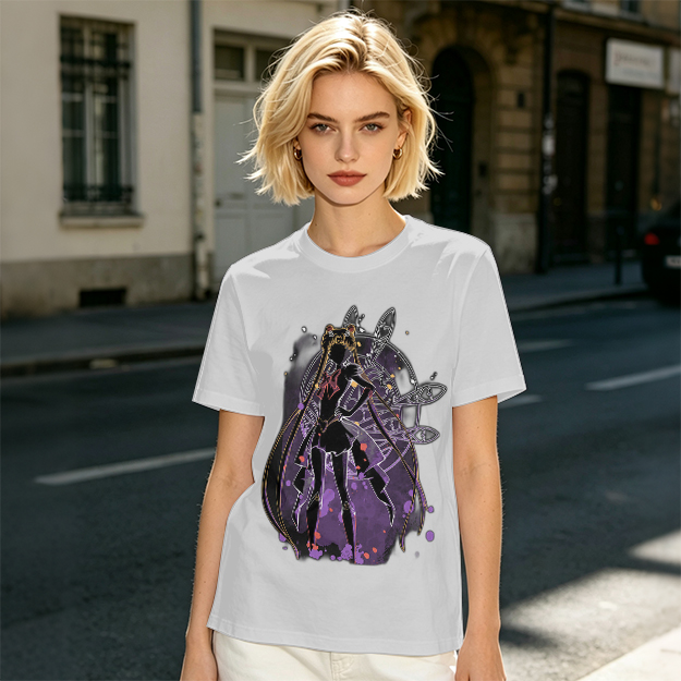 Olive T-Shirt with Sailor Moon Silhouette Graphic Print